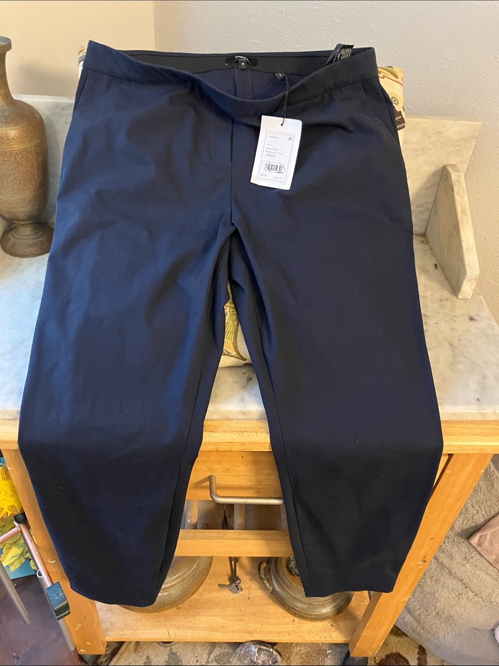 Theory Women's Navy Stretch Ankle Pants Pockets 10! New With Tags!!
